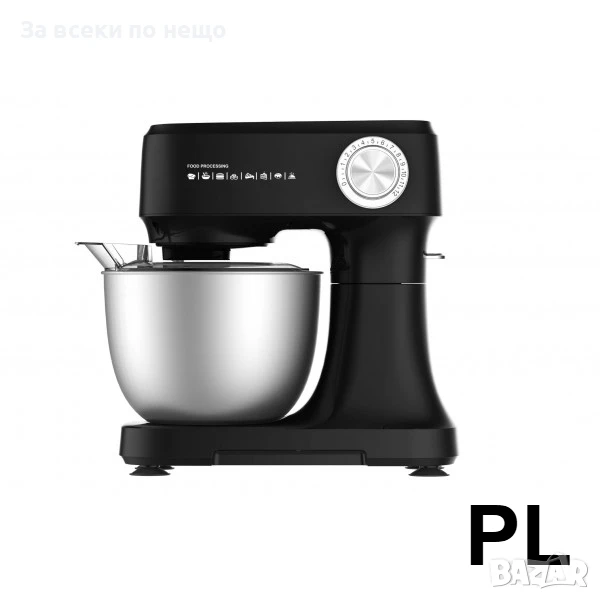 Планетарен миксер с купа от инокс Voltz OV51115I, 800W, 3.5 литра, 3бъркалки +Pulse Код P1059, снимка 1