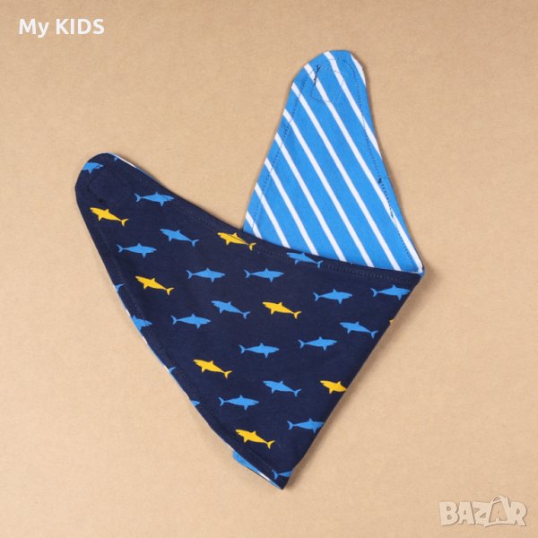 бебешки шал бандана органичен памук / лигавник / двулицев, снимка 1