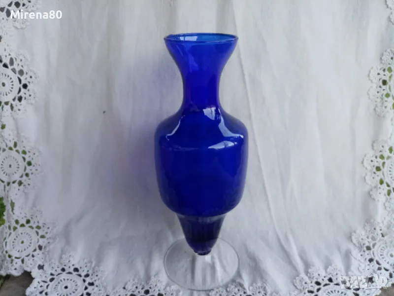 Винтидж ваза кобалт, снимка 1