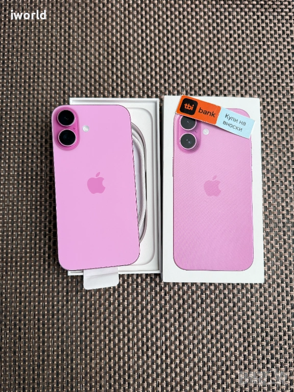 ⚠️ НОВ❗️ iPhone 16 Pink Лизинг от 26Е/мес 128GB ГАРАНЦИЯ ❌ розов, снимка 1