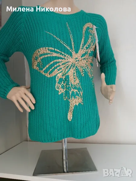 Нов зелен пуловер   М/Л, снимка 1