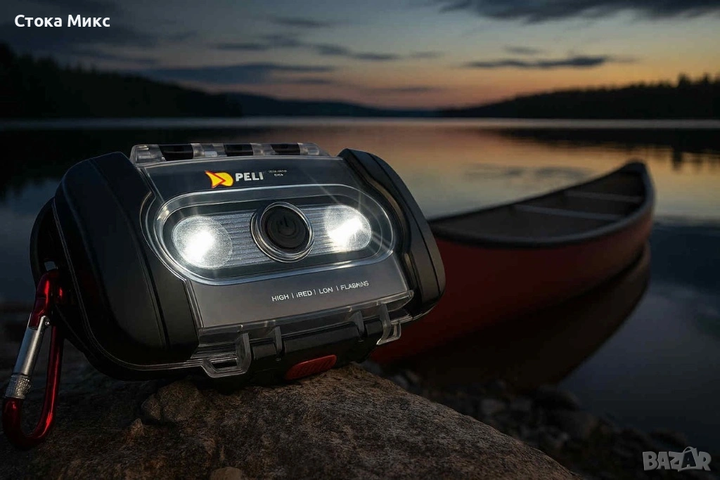 Плаващ кейс с вграден фенер Pelican 9000 Light Case black Led Преносим кейс с фенер водоустойчив, снимка 1