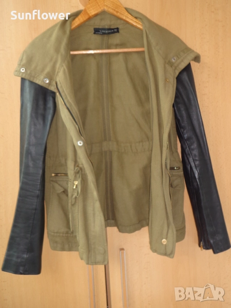 Дамско яке ZARA с ръкави от естествена кожа, размер M , снимка 1