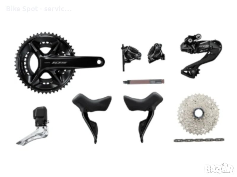 Shimano 105 Di2 R7100 Compact-172.5mm 11-34 Group Set Монтаж 2x12sp, снимка 1