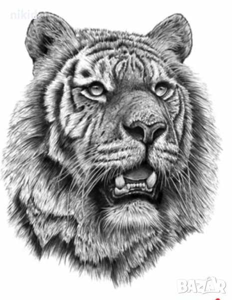 Глава лъв тигър временна татуировка татос татус Tattoo, снимка 1