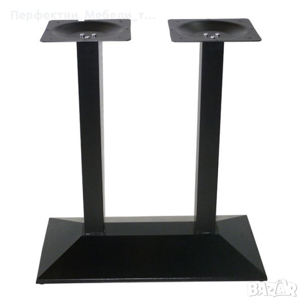 Иноксова/метална гладка правоъгълна стойка,крак,основа за маса с плот до 150/90 см., снимка 1