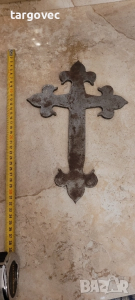 голям християнски кръст изработен от стомана, снимка 1