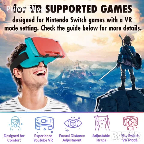 Очила за виртуална реалност Orzly VR за Nintendo Switch и OLED, снимка 6 - Аксесоари - 56143468
