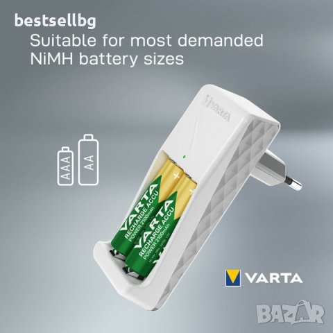 Универсално зарядно устройство VARTA за акумулаторни батерии AA и AAA, снимка 4 - Друга електроника - 41018746