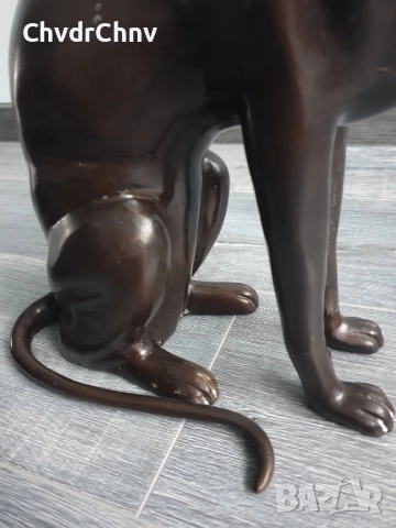 38см-10кг Risner статуетки/2бр чифт бронзови скулптури/фигури на египетски котки, снимка 9 - Статуетки - 52679843