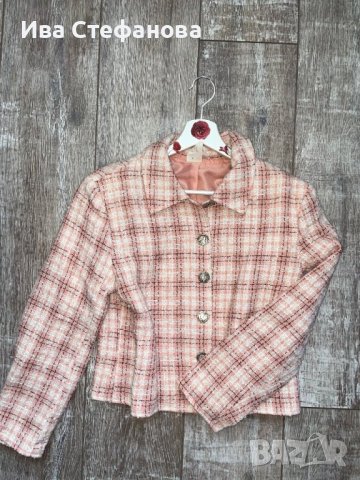 Разкошно  елегантно розово бяло сако букле , снимка 8 - Сака - 42366614