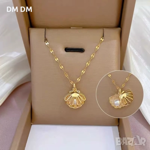 Колие „Мида с перла“ с 18k златно покритие 💛