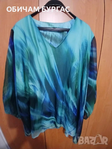 НОВА КРАСИВА ТУНИКА ОТ ФИН ШИФОН В МОРСКИ ЦВЕТОВЕ С ПОТНИЧЕ