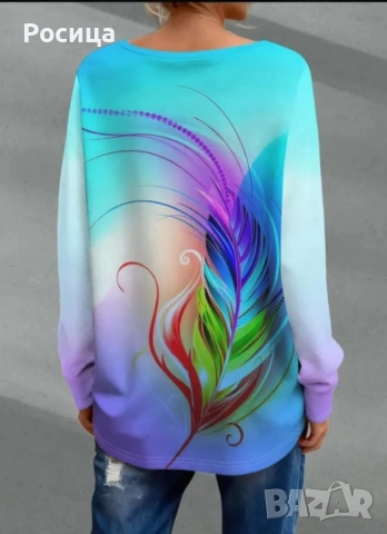 Дамска блуза с дълъг ръкав размер 3ХЛ има разтегливост нова., снимка 2 - Блузи с дълъг ръкав и пуловери - 52773404