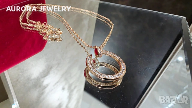 CARTIER Nail Juste un Clou Rose Gold Paved Diamonds Дамско Колие Пирон, снимка 3 - Колиета, медальони, синджири - 53238926