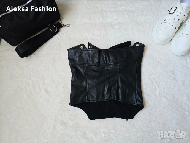 Дамски кожен корсет бюстие топ, снимка 6 - Корсети, бюстиета, топове - 51134047