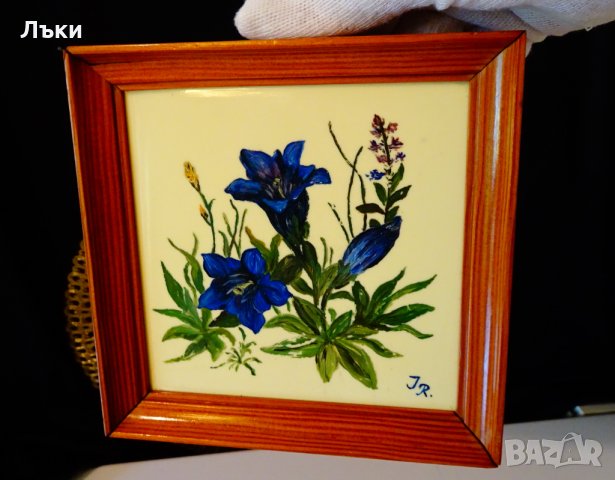 Авторска картина на J.Rieber,баварски порцелан. , снимка 5 - Антикварни и старинни предмети - 34181881