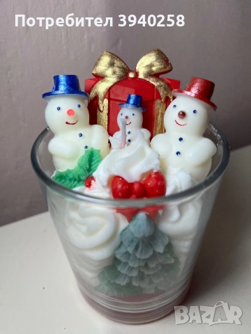 Коледни соеви свещи , снимка 4 - Ръчно изработени сувенири - 52384936