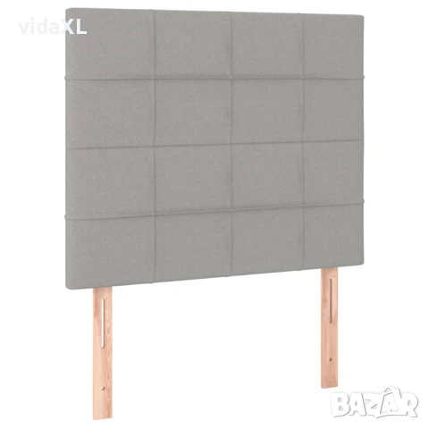 vidaXL Горни табли за легло, 2 бр, светлосиви, 80x5x78/88 см, плат(SKU:3116306), снимка 1