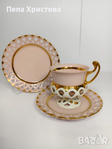Чаша за чай от розов порцелан Haas & Czjzek (в Ходов, Чехия). , снимка 2 - Чаши - 53578994