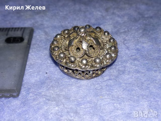 СТАРИНЕН ЕЛЕМЕНТ от ВЪЗРОЖДЕНСКИ ФИЛИГРАНЕН СРЕБЪРЕН ПРЪСТЕН МАЙСТОРСКА КУЮМДЖИЙСКА ИЗРАБОТКА 13906, снимка 16 - Антикварни и старинни предмети - 40921478