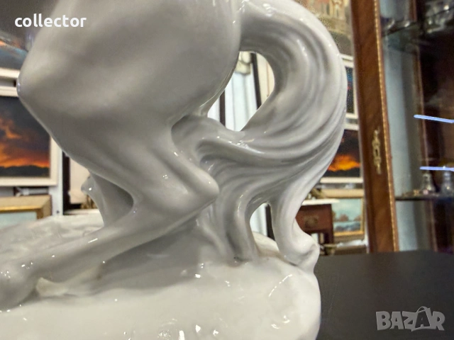 Порцеланова фигура на кон - Wallendorf. №7924, снимка 7 - Антикварни и старинни предмети - 53731508