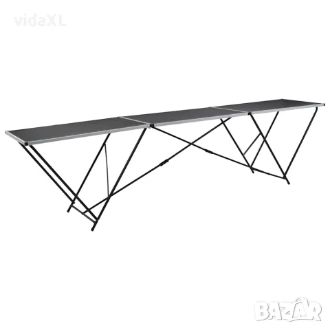 vidaXL Сгъваема маса за лепене на тапети, МДФ и алуминий, 300x60x78 см