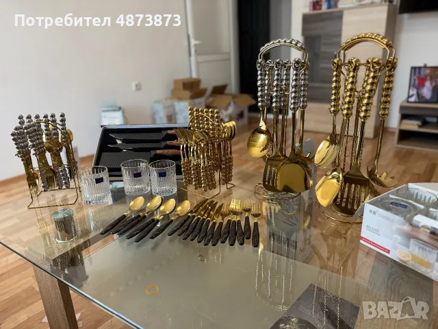 🍴 Луксозен комплект прибори за хранене – златни и сребърни  0898712765