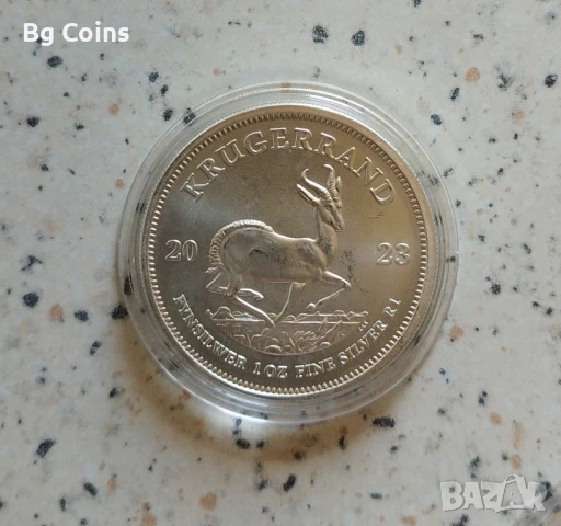 Сребро 1 OZ 2023 Крюгеранд , снимка 2 - Нумизматика и бонистика - 41568270