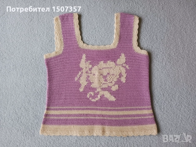 Блуза - нова, плетена на 1 кука, снимка 2 - Тениски - 51455254