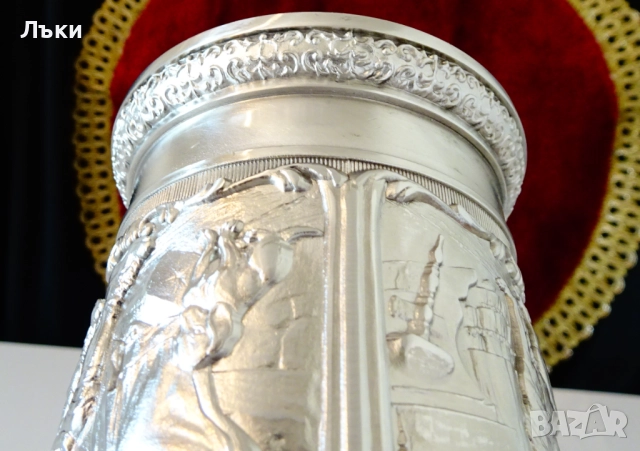 Калаена халба,чаша с авторски ловни картини 600 мл. , снимка 6 - Антикварни и старинни предмети - 52201637