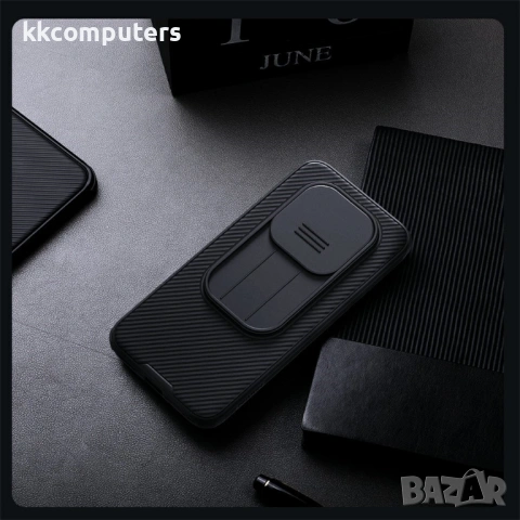 NILLKIN Camshield Pro Калъф за Xiaomi Redmi Note 15 Pro 5G - PC+TPU, Плъзгащо капаче за камера, Чере, снимка 15 - Резервни части за телефони - 53780277