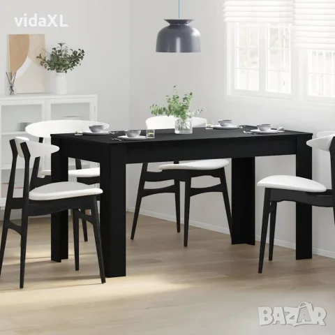 vidaXL Трапезна маса Черен дъб 140 x 74,5 x 76 см Инженерна дървесина, снимка 4 - Маси - 56148369