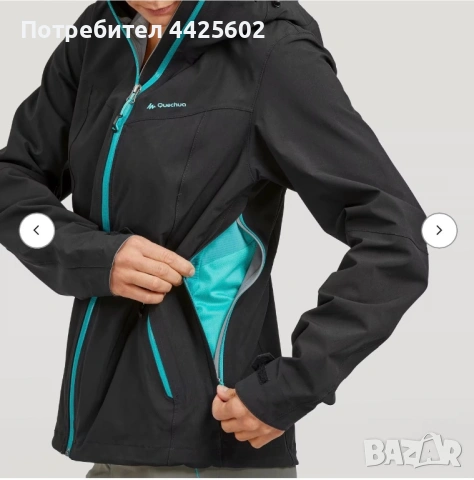 Дамско водоустойчиво яке МН500-черно, снимка 3 - Други спортове - 53240538
