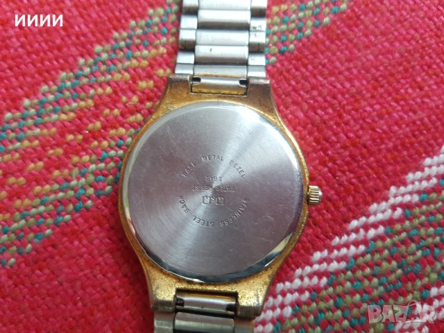 Мъжки позлатен часовник Q&Q, снимка 2 - Мъжки - 53771388