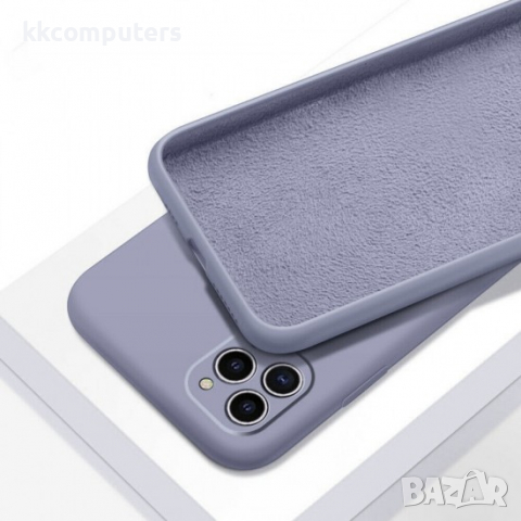 Силиконов калъф гръб кейс Silicone Soft Cover - iPhone 11 (6.1), Сивосин, снимка 1