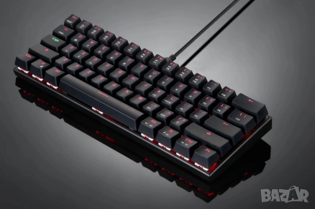 Геймърска клавиатура, Motospeed, CK61, RGB, механична 60%