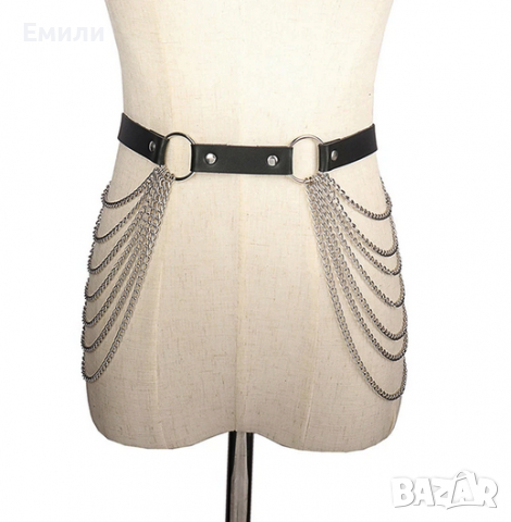 Кожен харнес колан със синджири и халки , снимка 3 - Колани - 36408673
