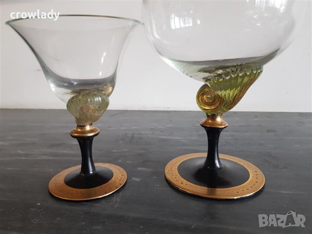 Дизайнерско и авторско Elime ръчно стъкло Мурано Чаша и Купа, снимка 4 - Декорация за дома - 40919496