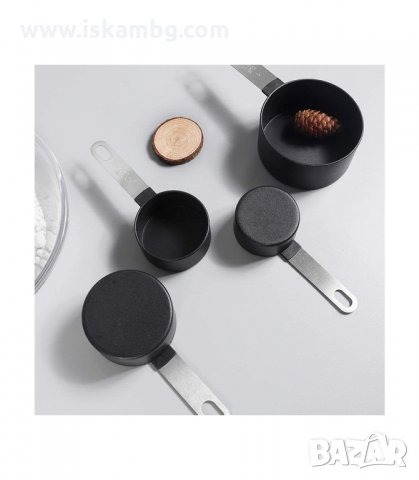 КОМПЛЕКТ ОТ 8БР. МЕРИТЕЛНИ ЧАШКИ И ЛЪЖИЧКИ СЪС СТОМАНЕНА ДРЪЖКА - код 2774, снимка 6 - Аксесоари за кухня - 33918845