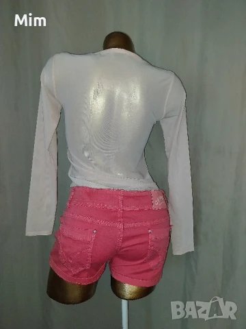М Прозрачна блуза в светло розово и къси розови къси панталонки , снимка 3 - Къси панталони и бермуди - 50902243
