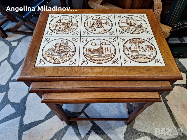 К - т три помощни масички с плочки , снимка 7 - Маси - 52801454