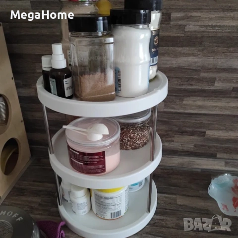 Въртящ се органайзер на 3 нива 360 градуса за кухня и баня