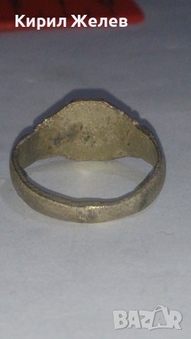 Старинен пръстен над стогодишен сачан орнаментиран с БУКВА М - 66981, снимка 4 - Антикварни и старинни предмети - 28988817