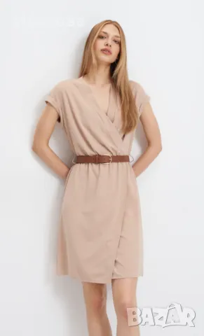 MOHITO Eлегантна рокля с кожен колан, снимка 5 - Рокли - 50054261