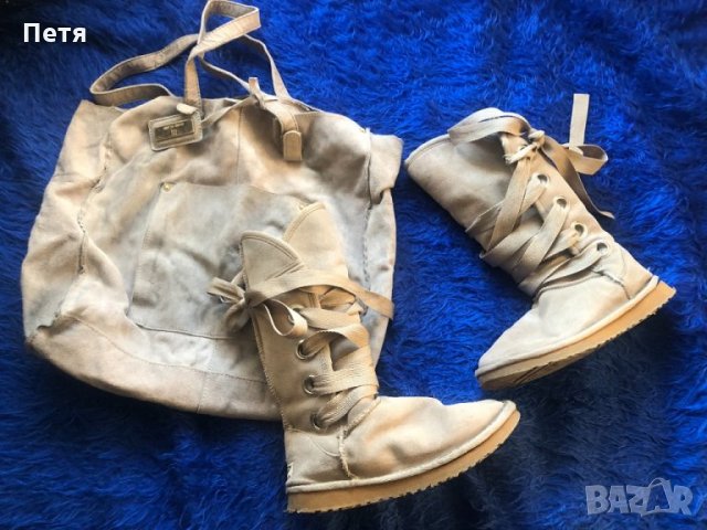 UGG Дамски ботуши и чанта River Island , снимка 1