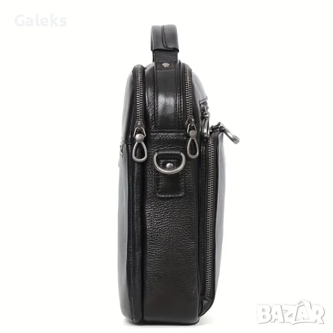  Мъжка ултра/луксозна, премиум кожена чанта /Черна естествена кожа!, снимка 14 - Чанти - 50443577