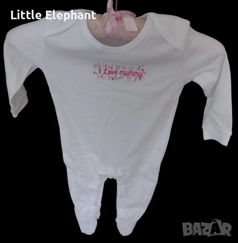 Цяла пижамка ромпърче за 9-12 мес момиченце "I love mummy",колекция"Love",Англия/нова