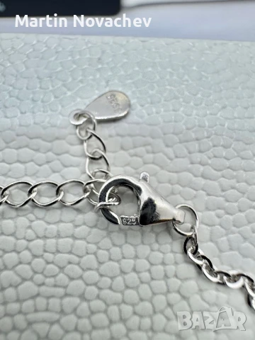 Сребърна гривна с мойсанит (Диамант) , снимка 5 - Гривни - 50704448