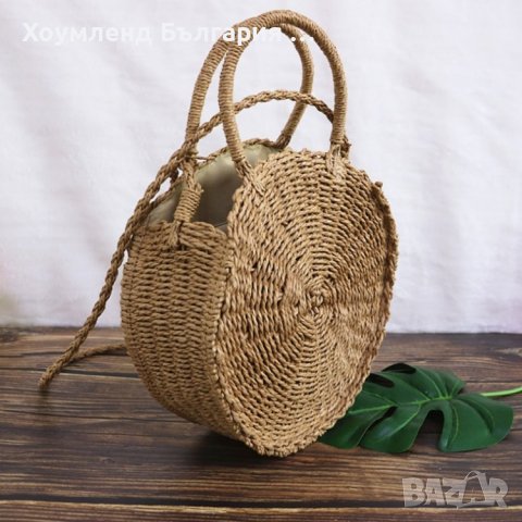 Стилна плетена дамска сламена Еко чанта, снимка 4 - Чанти - 41059988